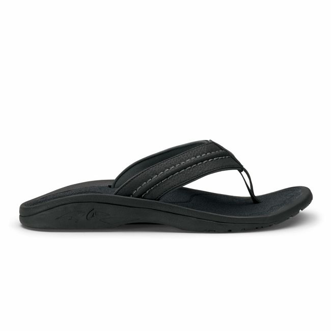 Sandalias Olukai Hokua - Chanclas Hombre Negros 20504-173